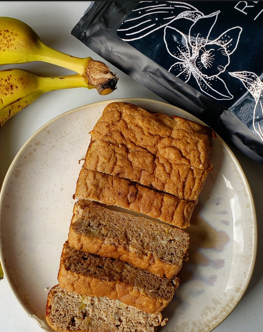 Protein Banana Bread (LOW CARB, HIGH PROTEIN 56 CALS/SLICE)