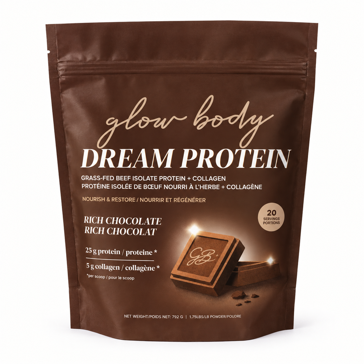 Dream Protein - Beef Isolate Protein Enhanced With Collagen Rich Chocolate